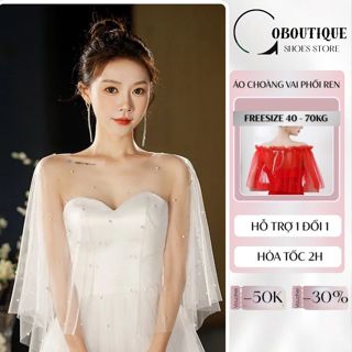    ĐẸP LẠ NHIỀU MẪU   Áo khoác lửng khăn choàng vai lưới ren V2 sang trọng không đụng hàng C089 