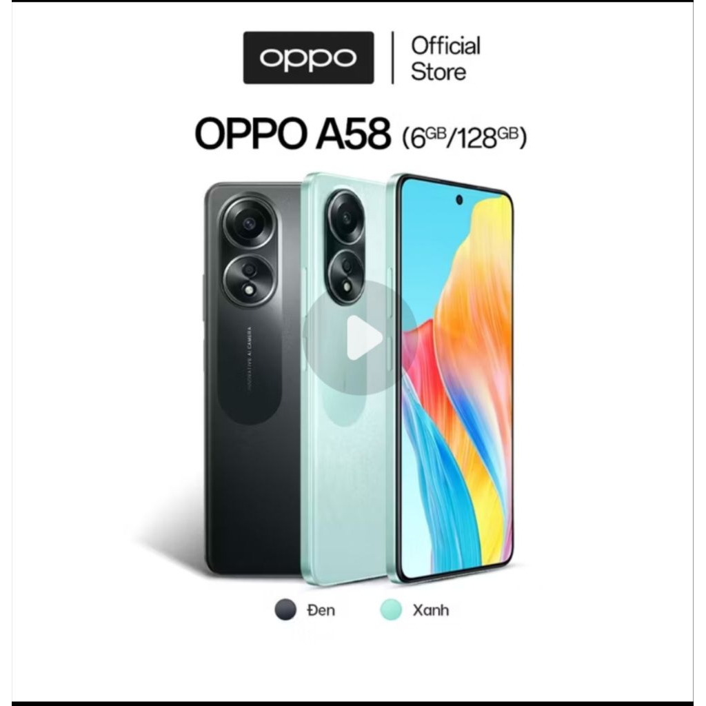 OPPO A58 Chính Hãng likenew99% ram 8/128GB bao gồm máy+ sạc 33W bảo hành 6 tháng