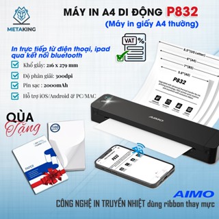 Máy In Tài Liệu Cầm Tay P832 - In giấy A4 thường - In nhanh file từ iPhone - iPad - Tặng 1 xấp giấy A4 