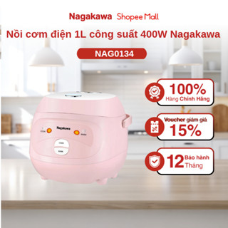 Nồi cơm điện 1L Nagakawa NAG0134, công suất 400W, 2 chế độ, lòng nồi dạng niêu chống dính, bảo hành 12 tháng