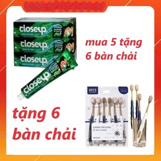    GIẢM GIÁ TẠI ĐÂY   COMBO 5 TUÝP KEM ĐÁNH RĂNG CLOSEUP 160g TẶNG 1 VỈ 6 BÀN CHẢI NANO NHƯ HÌNH 