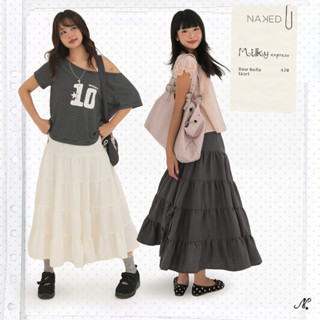 Chân váy xòe 3 tầng nữ NAKEDbyV váy dài 2 lớp bồng BOW RUFFLE SKIRT