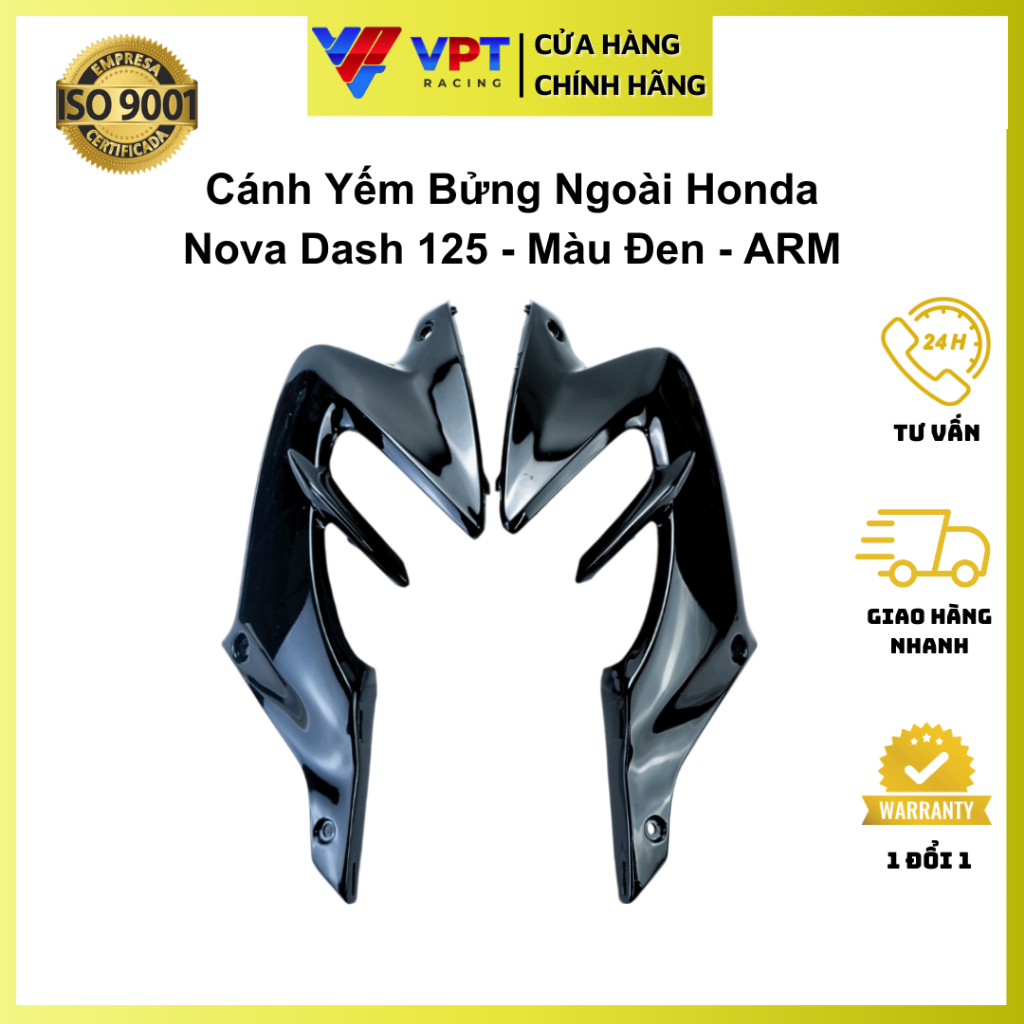 Cánh yếm Nova Dash 125 | Bửng ngoài Nova Dash 125 đen chính hãng ARM 5002/3HDH