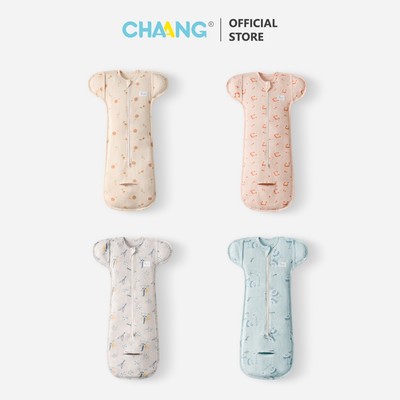 [CHAANG 3-7KG] Nhộng chũn khóa kéo 2 đầu cho bé sơ sinh chất liệu cotton Jacquard thu đông