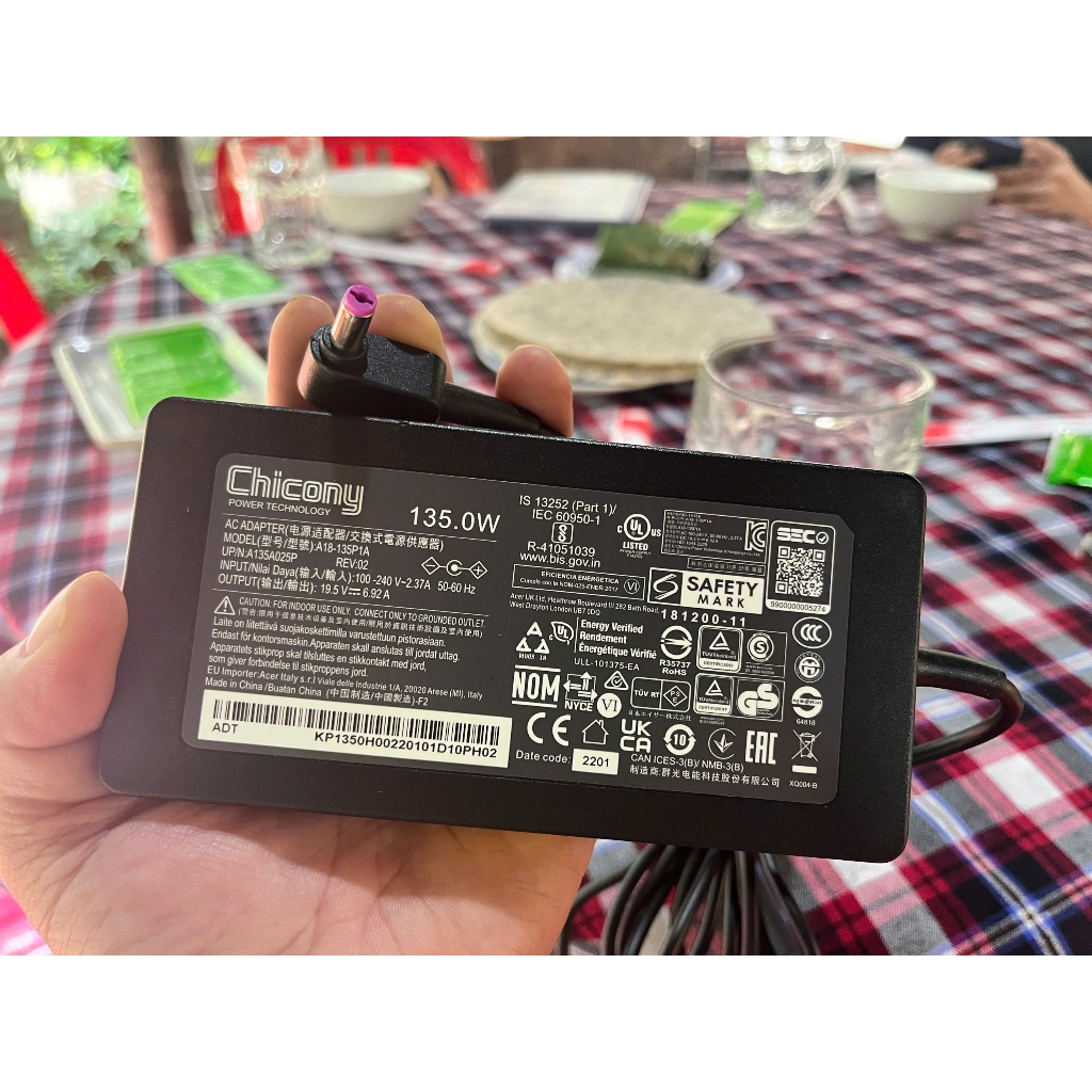 sạc máy tính gaming acer nitro 5 135W , Hàng cũ zin theo máy , chính hãng