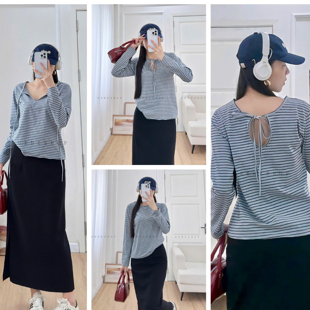 Áo Thun Tay Dài Có Dây Mặc Được Nhiều Kiểu Đa Phong Cách Genz26 | BigBuy360 - bigbuy360.vn