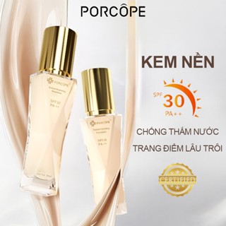 PORCOPE Kem nền dạng lỏng lâu trôi chống nước không thấm nước chống nắng Foundation SPF30+ 30ml