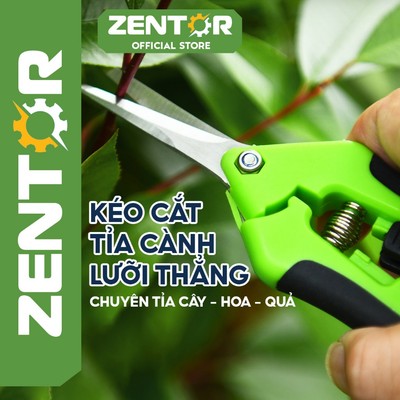 Kéo cắt tỉa cành 6.5 inch Zentor  lưỡi thép thẳng sắc bén cứng cáp chuyên tỉa cành cây làm vườn