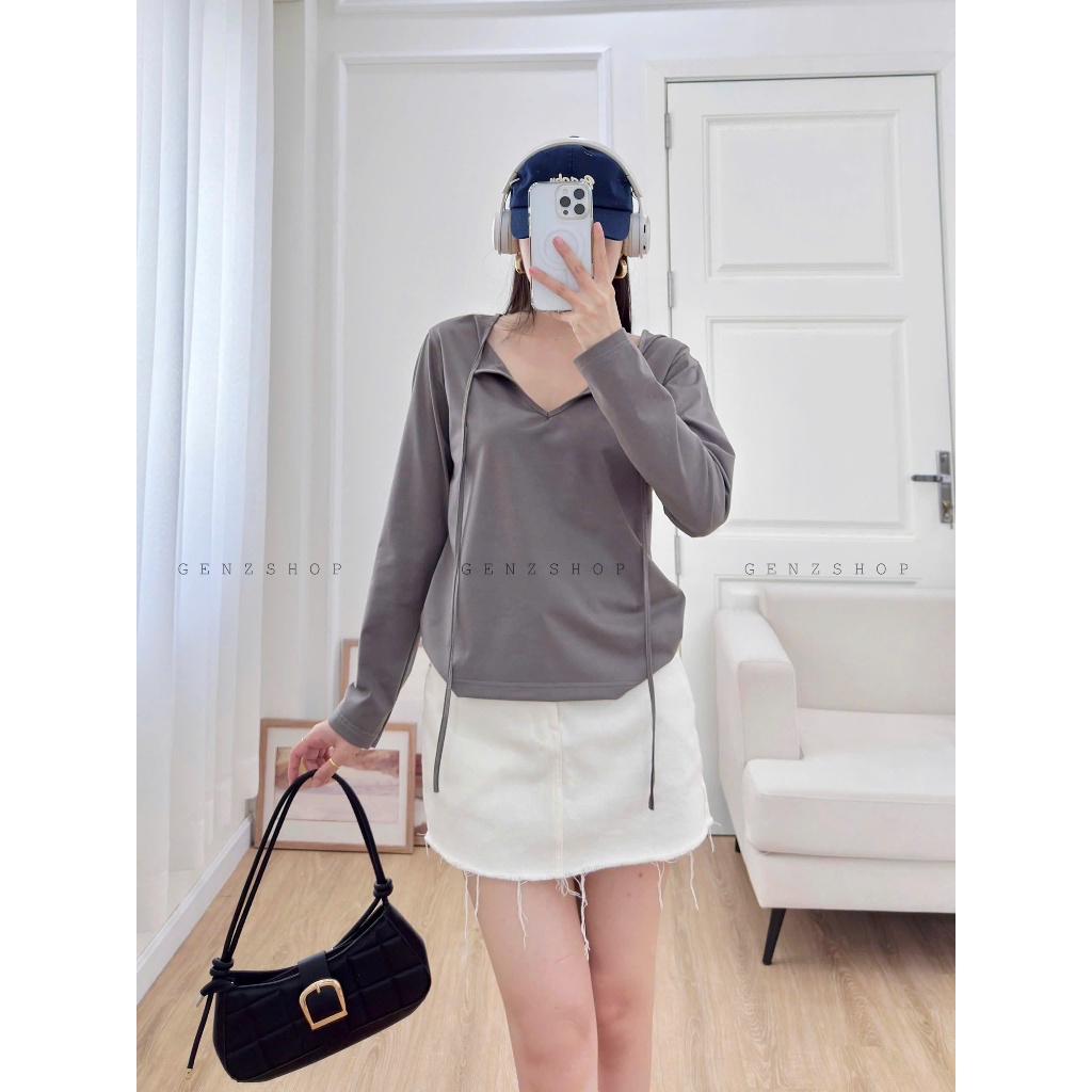 Áo Thun Tay Dài Có Dây Mặc Được Nhiều Kiểu Đa Phong Cách Genz26 | BigBuy360 - bigbuy360.vn