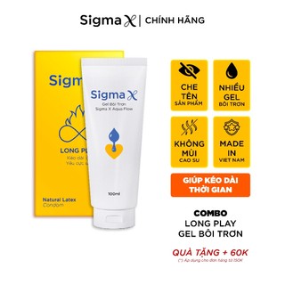 Combo Bao Cao Su Sigma X Long Play Và Gel Bôi Trơn Kéo Dài Lâu, Yêu Thật Sâu Siêu Mỏng 003, không mùi – Hộp 10 Cái CH01