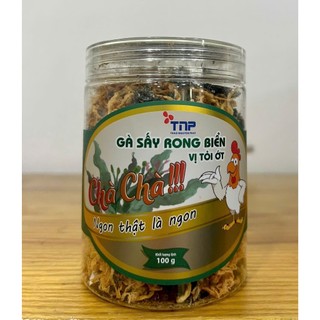   HŨ 100G  GÀ SẤY RONG BIỂN VỊ TỎI ỚT CHÀ CHÀ THẢO NGUYÊN PHÁT  TNP  - Hàng công ty. Khô gà sạch. Cam kết chất lượng 