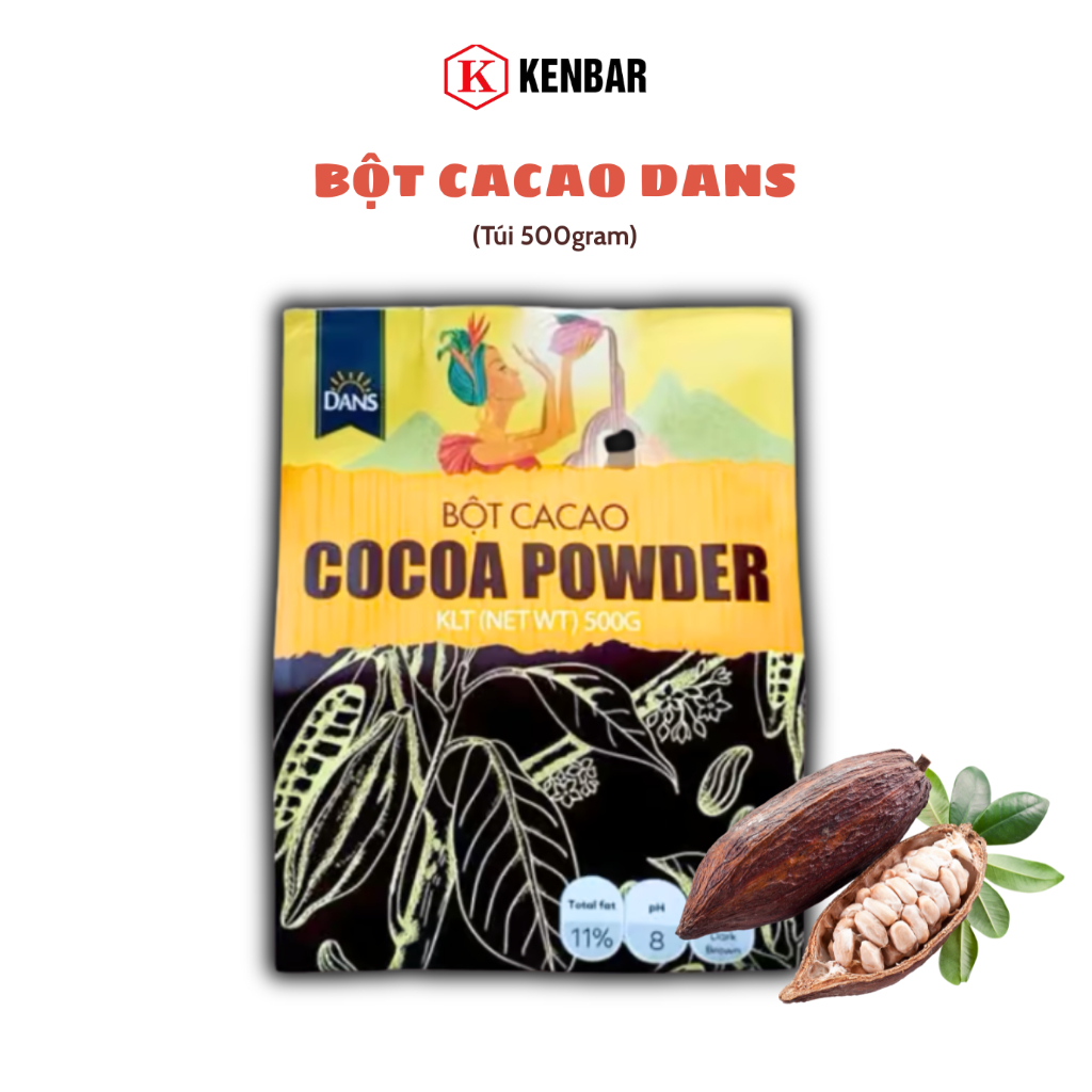 Bột Cacao DANS 500Gr - bột Cacao nguyên chất
