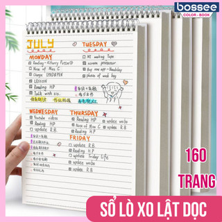  Vở Lò Xo A5 A6 B5 Bìa Trong Suốt Sổ Lò Xo 160 Trang Giấy Kẻ Ngang Kẻ Caro Không Kẻ 
