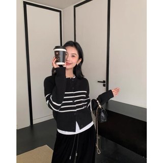    Bigsize 55-100kg  Áo len cừu tơ cardigan kẻ ngang paris thanh lịch len lông mềm mịn đẹp 