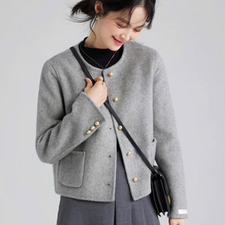 Áo Khoác Dạ Kiểu Nữ Dáng Suông Basic Chi Tiết Cúc Ngọc Túi Vuông Mùa Thu Đông Kimee - KA667
