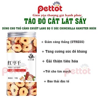Táo đỏ sấy khô cho Thỏ Chuột Lang Bọ ú Chinchilla Sóc Nhím Hamster tăng đề kháng giảm Stress - Pettot
