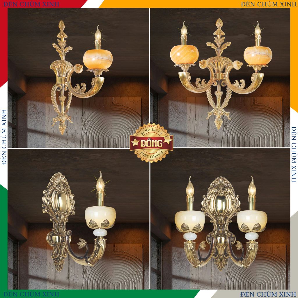 [ ĐÈN CHÙM XINH ] Đèn vách tường đồng, đèn tường cổ điển NV-6079/1, NV-6079/2, NV-6029/1, NV-6029/2