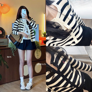 Áo cardigan kẻ