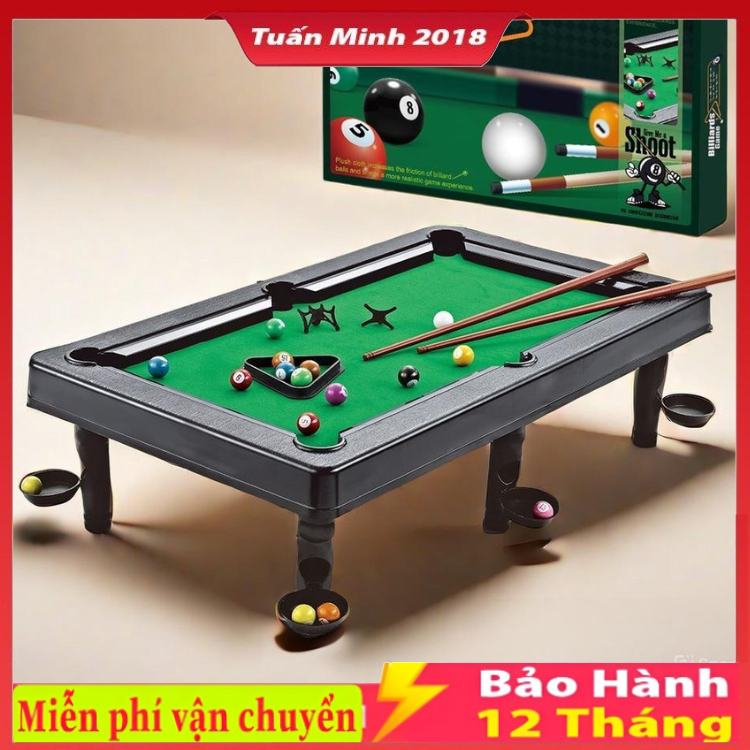 Bàn bi a mini bàn bi a cho bé đồ chơi bàn bida dài 45cm 11 bi mặt bàn nỉ chất liệu siêu bền