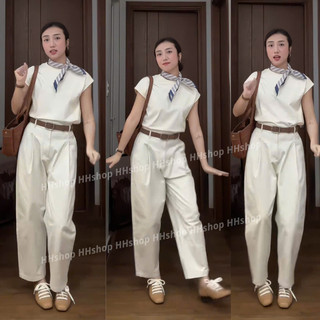   306 Quần baggy ống rộng dáng thụng cạp khóa lưng cao chất gió kaki mềm mát-hhshop 