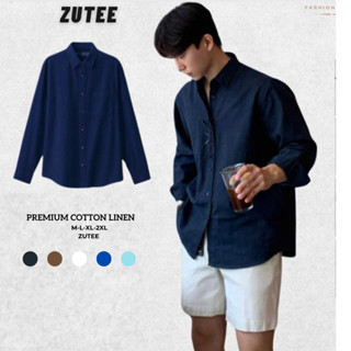 Áo sơ mi nam đũi cổ bẻ dài tay ZUTEE chất liệu đũi xước co giãn