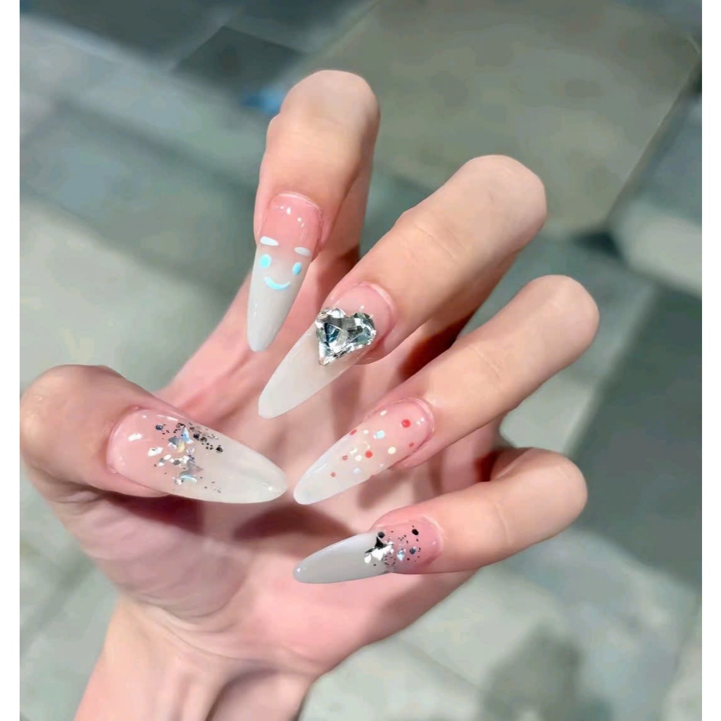 MS909 Nail design - trang trí họa tiết như mẫu - Móng giả thiết kế thủ công - Nail Xinh - Kỷ yếu - d