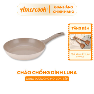Chảo rán nhôm chống dính Luna - AMERCOOK size 20cm, 24cm, 26cm, 28cm Chảo rán chống dính Ceramic dùng cho mọi loại bếp