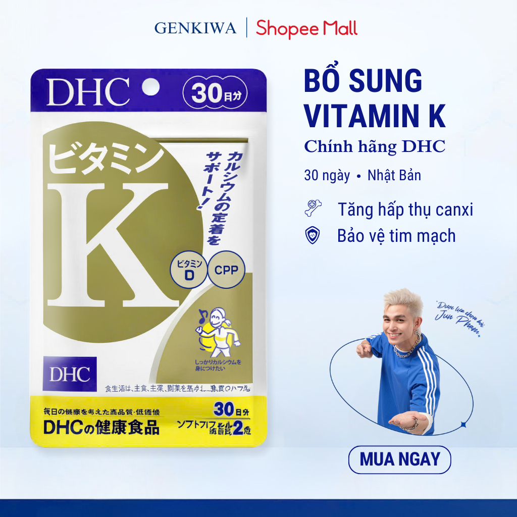 Viên Uống DHC Vitamin K2 D3 CPP – Hỗ Trợ Xương Khớp, Tăng Hấp Thu Canxi [30 Ngày/ 60 Viên]