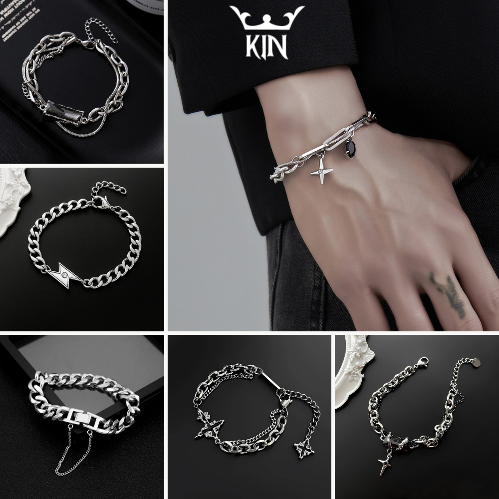 Vòng Tay Nam Shine Titan Không Gỉ Hình Chữ Thập – Lắc Tay Chuỗi Xích Vintage Unisex Thời Trang Hàn Quốc Sang Trọng