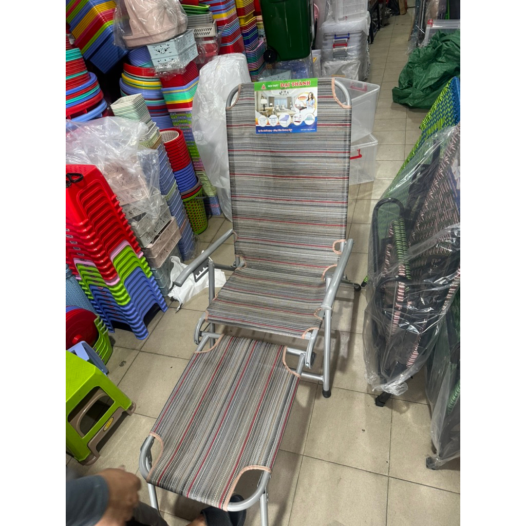 ghế bố lưới nhập giá sỉ , ghế xếp có vỉ gác chân , ghế bố