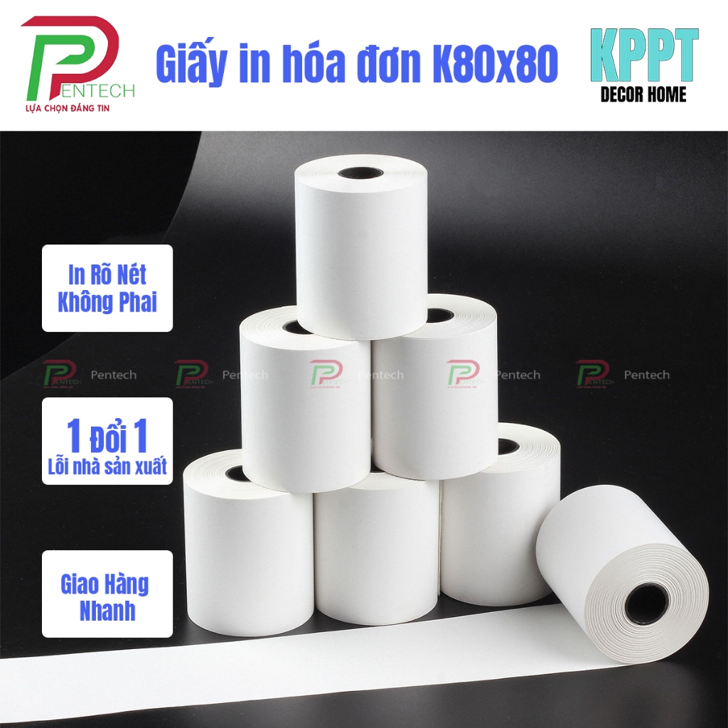 [Hỏa Tốc] Giấy in Hóa Đơn K80 in Bill K80 K80x80 - Giấy in nhiệt khổ 80mm, dùng cho máy POS bán hàng