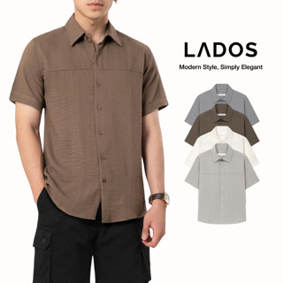 Áo sơ mi nam Ngắn tay LADOS-8178 chất vải linen cao cấp, mềm mát, thời trang trẻ trung form chuẩn