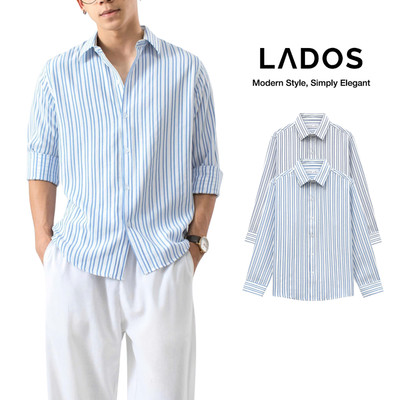 [OUTLET - KHÔNG ĐỔI TRẢ] Áo Sơ Mi Nam Basic Công Sở LADOS-8175 Vải Đũi Xốp Nhẹ, Mềm Mát, Họa Tiết Kẻ Sọc Màu Nhã Nhặn