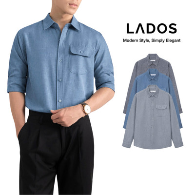 Áo Sơ Mi Nam Dòng Cao Cấp LADOS-8180 Chất Vải Linen Lạnh Premium, Thoáng Mát, Chống Nhăn, Form Regular Đi Chơi Đi Làm
