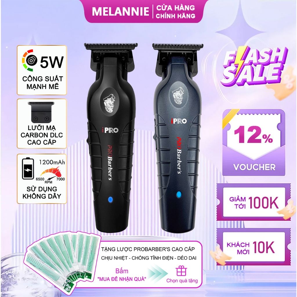 [CHÍNH HÃNG] Tông Đơ Cắt Tóc Điện Chấn Viền IPRO Probarbers S8199 Chuyên Dụng Cho Salon Và Gia Đình