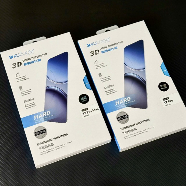 Cường lực Kuzoom trong suốt 3D cho điện thoại ip 17 promax 17 pro 17 plus 16 promax 16 pro 16 plus 1