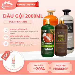Cặp Dầu Gội Xả Collagen Keratin MIKA YUKI 2000ML | Giảm Rụng Tóc, Kích Mọc Tóc, Phục Hồi Tóc Hư Tổn