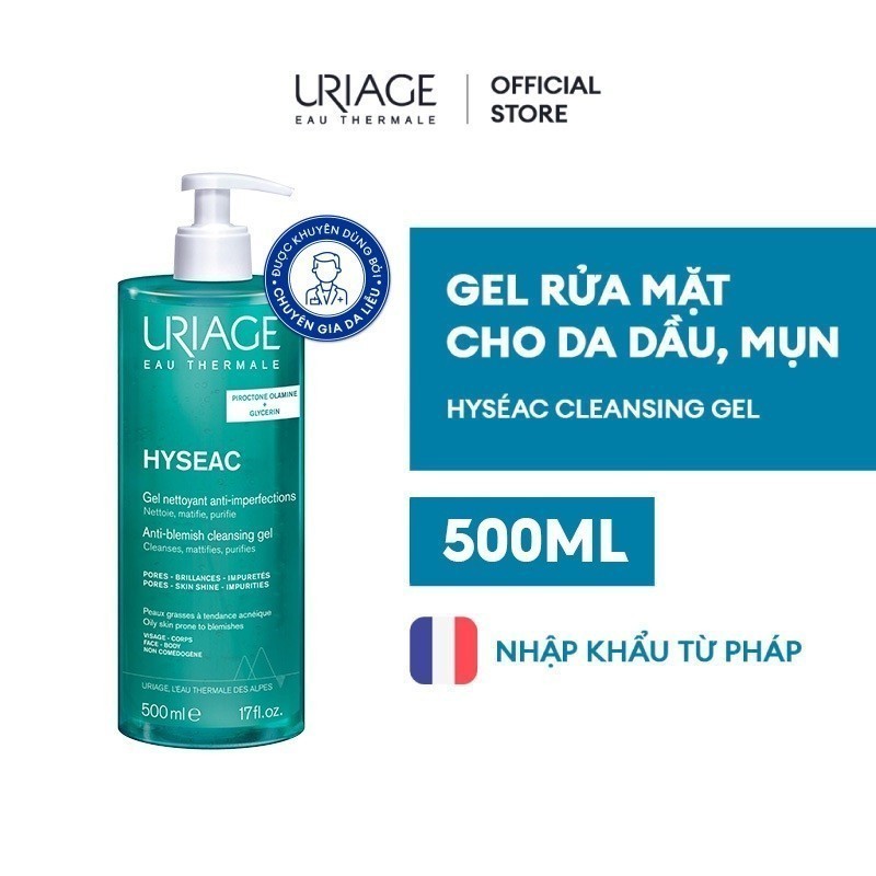 [HO x Uriage] Gel rửa mặt ngừa mụn cho da dầu Uriage Hyséac Gel Nettoyant Anti-Imperfect 500ml