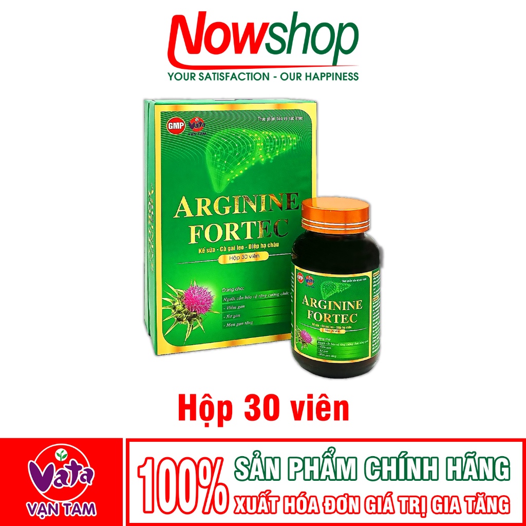 Arginine Fortec Vạn Tam hộp 30 viên giúp giải độc mát gan giảm men gan tăng cường chức năng gan