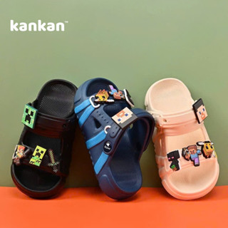 Sandal MineCraft Cho Bé Trai KanKanStore Xăng Đan Nhẹ Êm Chân Đính Kèm Sticker KA51