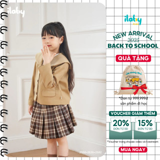 Áo blazer dáng lửng ILABY áo vest bé gái cổ thủy thủ cách điệu có lót vai độn chuẩn form [2636]