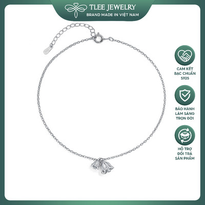Lắc chân bạc nữ TLEE charm hoa linh lan mang lại may mắn, hạnh phúc TLEE JEWELRY LC0137
