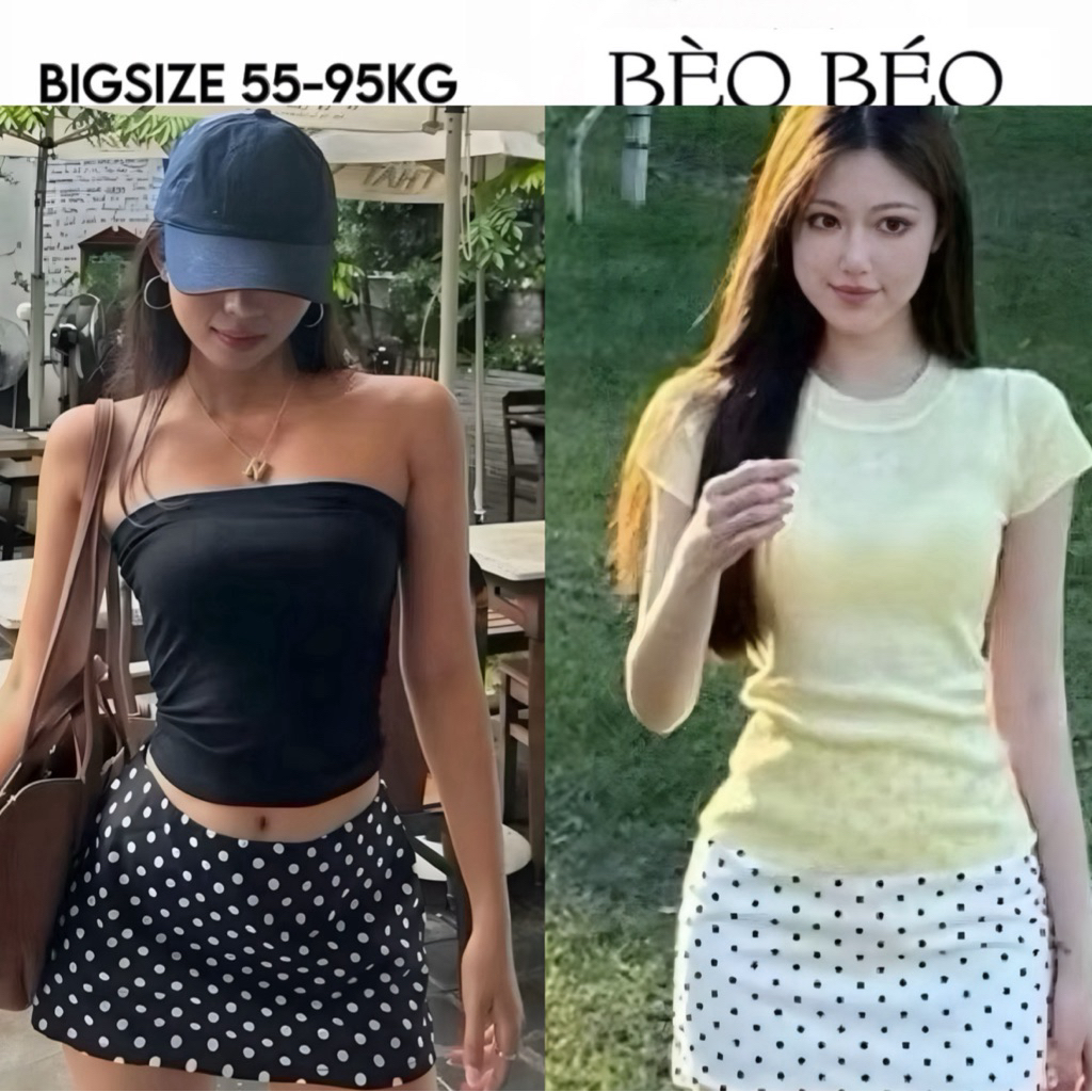 [BÈO BÉO BIGSIZE ] CHÂN VÁY KIỂU CHỮ A CHẤM BI NGẮN FORM BIGSIZE 60-90KG | BigBuy360 - bigbuy360.vn