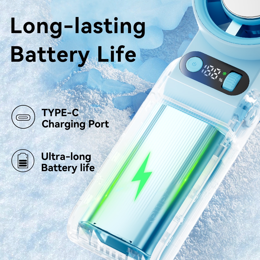 Jamay Quạt cầm tay mini 	Chức Năng Lạnh	Thiết kế cao cấp	Quạt Điều Hòa	Gấp Gọn Tiện Lợi	siêu gió Đèn LED Hiển Thị  F16 B | BigBuy360 - bigbuy360.vn