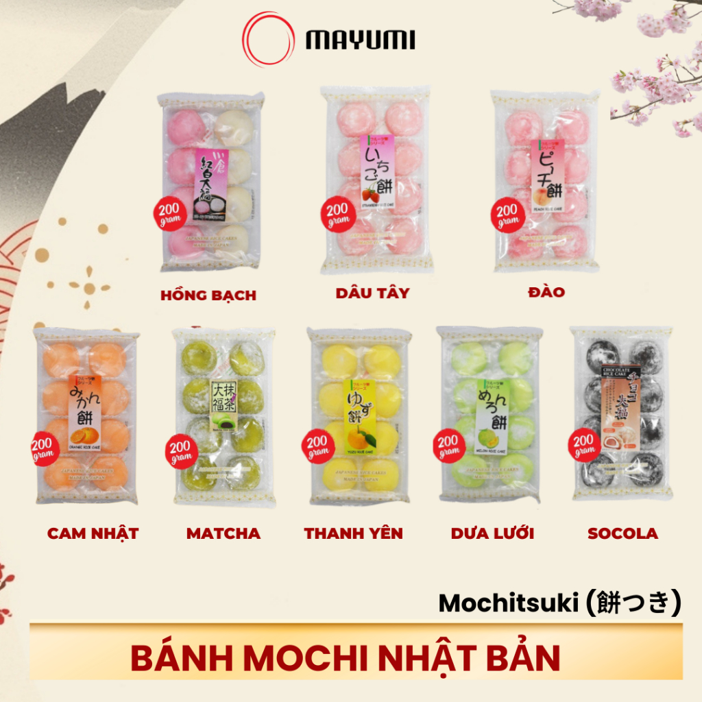 Bánh Mochi Nhân Trái Cây Nhật Bản Thương Hiệu Sachi Mochi - Date xa