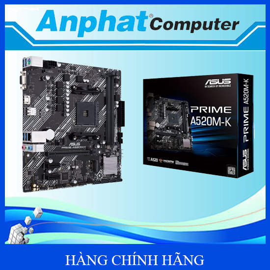 Bo mạch chủ Main ASUS PRIME A520M-K Socket AMD AM4 - Hàng Chính Hãng