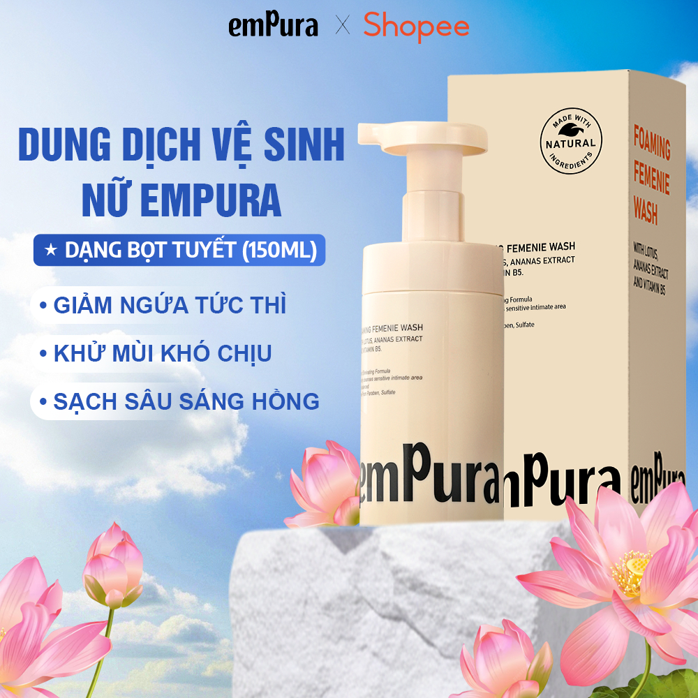 Bọt Vệ Sinh Nữ Dung Dịch Vệ Sinh Cho Nữ EmPura Giúp Ngừa Viêm, Giảm Ngứa, Khử Mùi Vùng Kín 150ml
