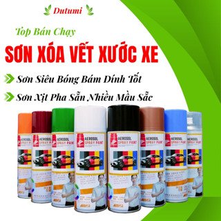 Sơn Xe Ô Tô - Sơn Xịt Ô tô - Sơn Xịt Vết Xước Xe Màu Trắng, Đen, Ghi, Bạc, Đỏ, Xanh, Vàng - Haoshun