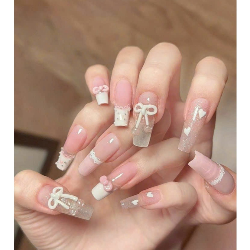 MS932 Nail design - trang trí họa tiết như mẫu - Móng giả thiết kế thủ công - Nail Xinh - Kỷ yếu - d