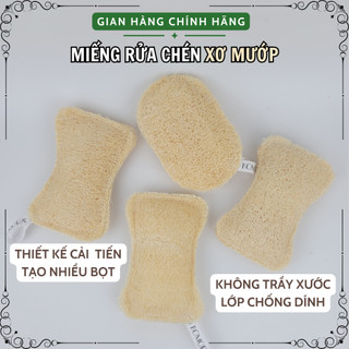   Miếng Rửa Chén Bông Tắm  Xơ Mướp Đa Năng KOMORA Thiết Kế Cải Tiến Không Làm Trầy Xước Lớp Chống Dính Thiên Nhiên 